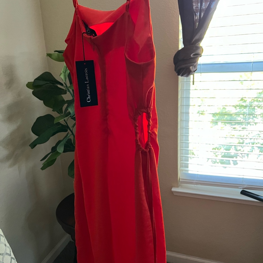 CHRISTIAN LACROIX Keyhole Satin midi  Dress